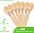 Concession Essentials Disposable Wooden Cutlery Spoons, Compostable and Earth Friendly, 6.25 Inch Length - Pack of 100 Spoons...