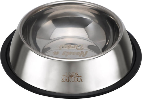 Funny The Boss Needs a Drink Engraved Stainless Steel Dog Bowl - Pet Food Dish Feeding for Dogs - Dog Water Dish - Durable Heavy Duty Pet Doglover...