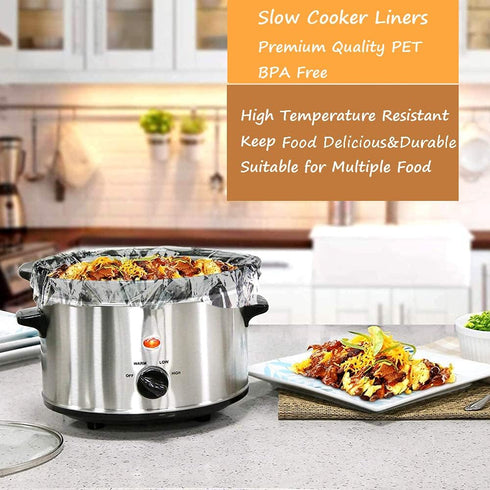 32 Bags Slow Cooker Liners, Disposable Multi Use Cooking Bags,Large Size Fit 3QT to 8QT, Plastic Bags for Slow Cooker, Pans, Aluminum Cooking Tray...