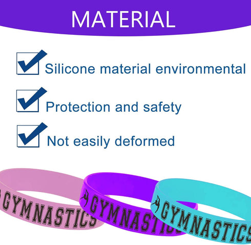 Oringaga 24PCS Gymnastics Party Rubber Bracelets, Sport Gymnastics Game Dance Party Birthday Party Supplies Decorations Gifts Prize Goodie Bag Fav...