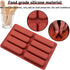 2 PCS Finger Biscuit Silicone Mould, 8 Cavities Cereal Bars Baking Mould, Non-stick Chocolate Bar Mold, for Cnady, Eclair, Bread, Muffin, Soap, Re...