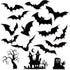 Whaline 16Pcs Halloween Refrigerator Magnets Black Bat Fridge Magnets Happy Halloween Magnet Bat Stickers Decorative for Locker Home Locker Garage...