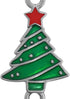 Ornament Hooks - Christmas Tree Shaped - S-Hook & Lobster Claw - Set of 12 - Enameled Trees with Red & Green Ornaments - Each Measures 3.5" L...