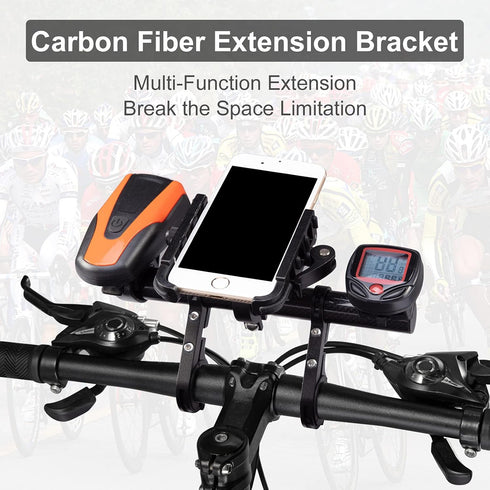 Yizhet Bike Handlebar Extender Double Extension Mount Holder Bicycle Handlebar Carbon Bracket for E-Bike...