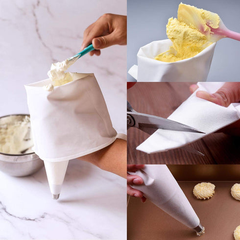 LoveBB 3 Pack Reusable Pastry Piping Bags, 14, 16, 18 Inch Canvas Cake Decorating Bags...