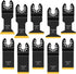 JTWEB Titanium Oscillating Tool Blade, 10PCS Oscillating Saw Blades Metal Cutting Multi Tool Blades Kits Wood and Metal Nails Plastic, Multitool B...