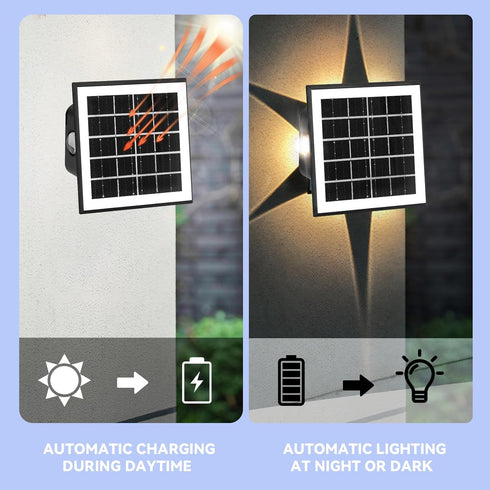 Solar Outdoor Lights Waterproof - Solar Wall Lights Outdoor,Dusk to Down Lighting for Wall,Fence,Farm,Yard,Deck,Garden,Patio Warm Light Solar Ligh...