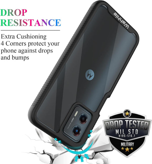 wahhle for Moto G 5G 2023 Case, Moto G Power 5G 2023 Case, Built in Screen Protector Full Body Shockproof Slim Fit Bumper Protective Phone Cover f...
