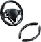 Generic Car Steering Wheel Cover Matte Carbon Fiber 2-3pcs, Steering Wheel Wrap Set Non-Slip Protector Interior Decoration 14.5"" to 16"" Steering...