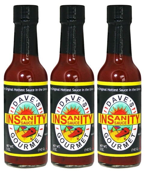 Dave's Gourmet Insanity Hot Sauce, The Original Hottest Sauce in the World, 5 Ounce (Pack of 3)...