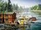 MOER SKY Fishing Boats 5D Diamond Painting Kits for Adults and Kids, Ship Full Drill Round Diamond Art Painting with Round Diamonds DIY Painting K...