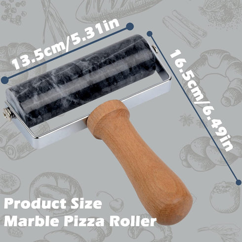 Rolling Pin Pizza Roller, Marble Roller Non-Stick T-Type, For Cake Baking Tortilla Fudge Pizza Cookies and Other Kitchen Baking Cooking (Type 1 Bl...