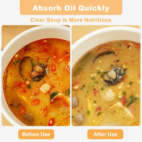 36 Sheets Kitchen Oil Absorbing Paper for Food Scum Oil Absorbing Sheets for Cooking ,Food Blotting paper Used for Soup, Fried Food to Absorb and ...