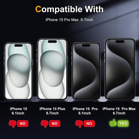 2 Pack Matte Glass Screen Protector for iPhone 15 Pro Max 6.7-inch 2023 with Easy Installation Frame, Anti-Glare Anti-Fingerprint, No Dazzling, 9H...
