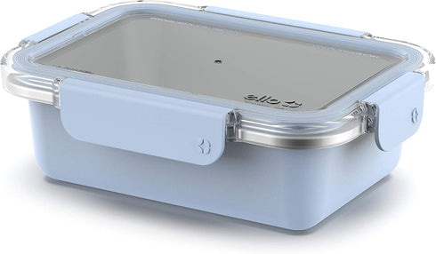Ello Stainless Steel Rectangle Food Storage Meal Prep Container with Leak-Proof Lids, 4 Cup, Dusty Blue...