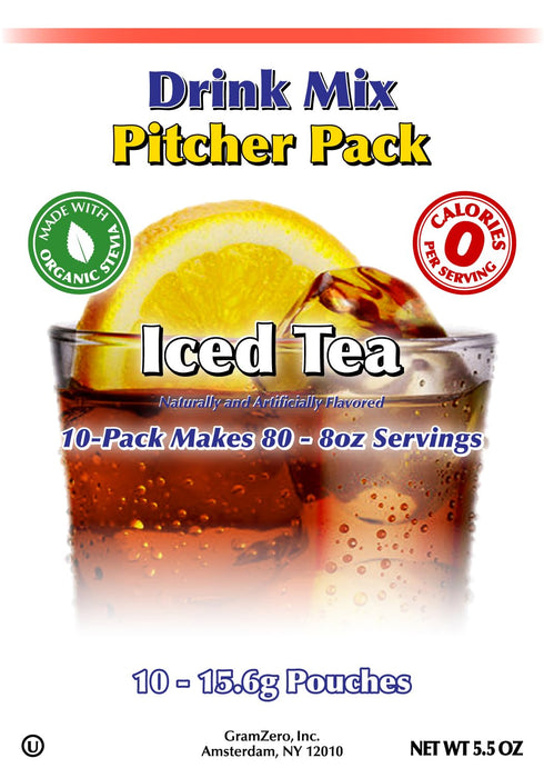 GramZero Iced Tea, Sugar Free Drink Mix, Pitcher Pack, Great For Nutrition Club Loaded Tea, Zero Calorie, Stevia Sweetened...