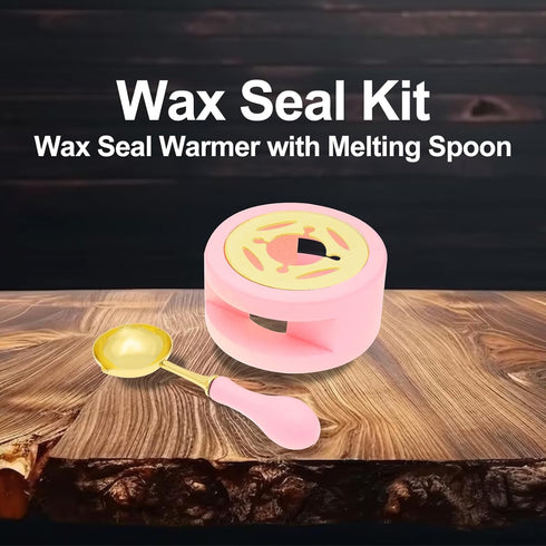 Wax Seal Kit, Wax Seal Warmer with Melting Spoon, Retro Melt Stove Pot Furnace Tool for Sealing Wax Beads Stamp, Ideal for Wedding Invitation Enve...