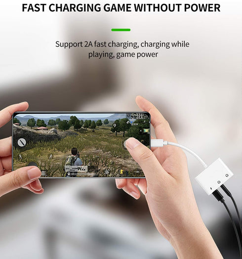 Headphone Adapter Lightning to 3.5mm AUX Audio Jack and Charger Extender Dongle Earphone Headset Splitter Compatible with iPhone 11 12 Mini pro ma...
