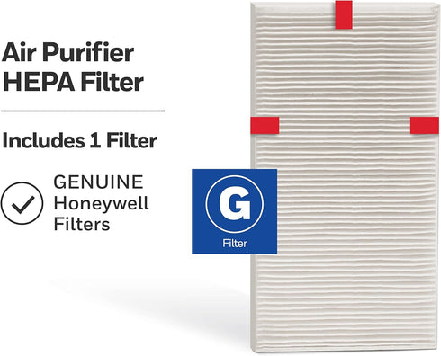 Honeywell HEPA Air Purifier Filter G, 1-Pack – for HPA030/HPA080 & HPA180 Series – Airborne Allergen Air Filter Targets Wildfire/Smoke, Pollen, Pe...