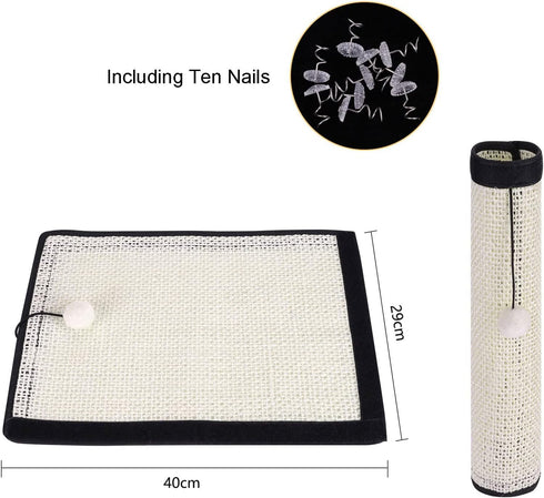 Cat Scratch Mat Sofa Furniture Protector Natural Sisal Cat Scratcher Mats Couch Cover Cat Scratcher Pad for Indoor Cats Grinding Claws Couch Carpe...