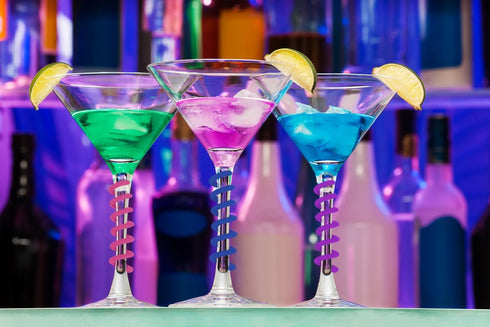 Wine Glass Charms Set of 8 Silicone Drink Markers for Cocktails, Martinis, Champagne Flutes and More...