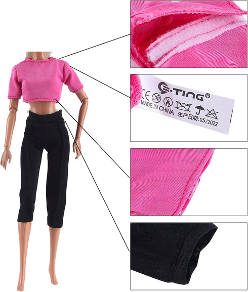 E-TING 3 Sets Handmade Yoga Clothes Gym Running Fitness Sportswear for 11.5inches Girl Doll...