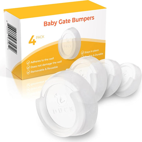 Baby Gate Wall Protectors - Clear, Self-Adhesive Bumpers for Safety Gates - Removable, Reusable & Washable Padding | Essential Accessories for Chi...