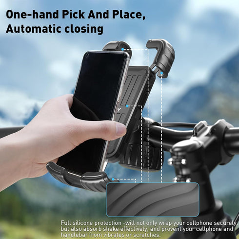 Hiboy Bike Phone Holder, 360° Rotation Adjustable Motorcycle Phone Mount,Bicycle Scooter Handlebar Phone Clip for 5.1" - 6.8" Smartphones......