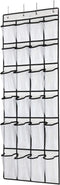 Over The Door Shoe Organizer, Hanging Shoe Organizer with 24 Mesh Large Pockets Door Shoe Rack Organizer for Men Women Kids Hanging Shoe Storage B...