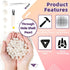 Swpeet 800Pcs 5 Sizes 4mm 6mm 8mm 10mm 12mm White Perforated Pearl Beads and Scissors Tweezers with 0.8mm Elastic Bead Thread Assortment Kit, Craf...