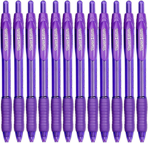 Paper Mate Profile Retractable Ballpoint Pens, Bold Point 1.4mm (12-Pack-Ballpoint, Purple)...