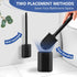 Toilet Brush and Holder, Flexible Silicone Toilet Bowl Brush for Bathroom Deep Cleaning, Toilet Cleaner Brush Set, Wall Mounted/Floor Standing, Bl...