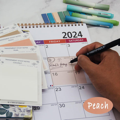 Pastel Transparent Sticky Notes, 4 Pads 3X3 Inch See Through Annotating Sticky Notes for Annotating, Bible Journaling Supplies, Office School Supp...