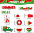 49 PCS Hello Summer Paper Bulletin Board Set Watermelon Classroom Decoration Back to School Cutouts Watermelon Bulletin Board Decor Classroom Deco...