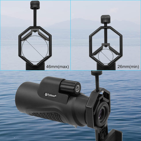 Metal Smartphone Telescope Adapter Camera Mount, Universal Phone Mount, Work with for Telescope Spotting Scope Microscope Monocular Binocular...