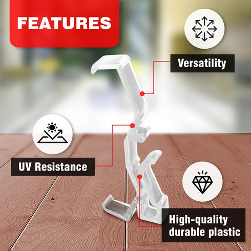 Amazing Drapery Hardware 2.5 Inch Clear Valance Clips for Blinds & Window Shades, 10-Pack - Hunter Douglas WoodMates and Chalet Woods Replacement,...