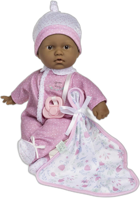 JC Toys La Baby Hispanic 11-inch Small Soft Body Baby Doll La Baby | Washable |Removable Pink Floral Outfit w/Hat, Pacifier & Blanket | for Childr...