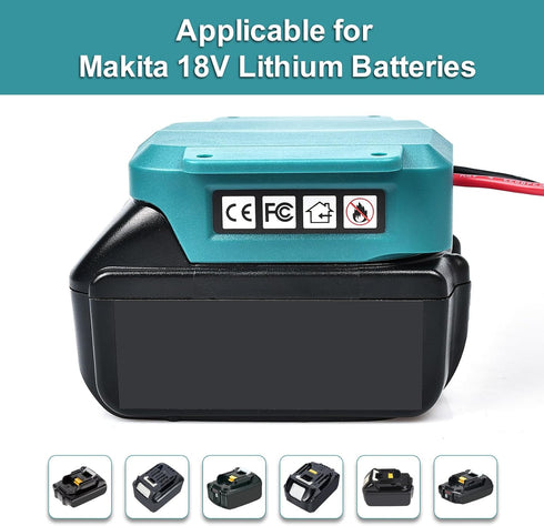 Power Wheels Adapter for Makita 18V Lithium Battery BL1830 BL1840 BL1850, Battery Converter with 14 Gauge Wire fit for DIY RC Toys,Rc Truck,Roboti...