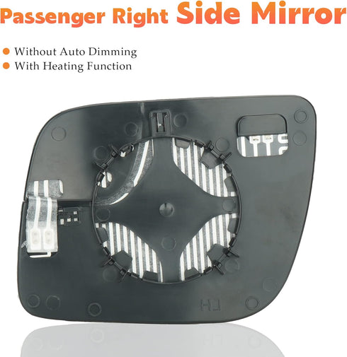 Passenger Right Side Heated Mirror Glass Fits for Ford Explorer 2011 2012 2013 2014 2015 2016 2017 with Rear Holder Replacement for BB5Z17K707A...