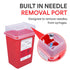 Sharps Container for Home Use and Professional 1 Quart (3-Pack) by Alcedo | Biohazard Needle and Syringe Disposal | Small Portable Container for T...