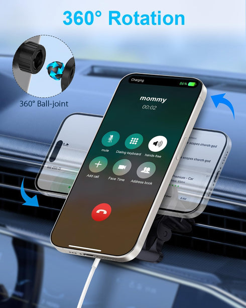 Magnetic Wireless Car Mount Charger, Qi Charging iPhone Wireless Car Charger Mag-Safe Phone Holder Charger Vent for iPhone 15/14/13/12 (No Cable)....