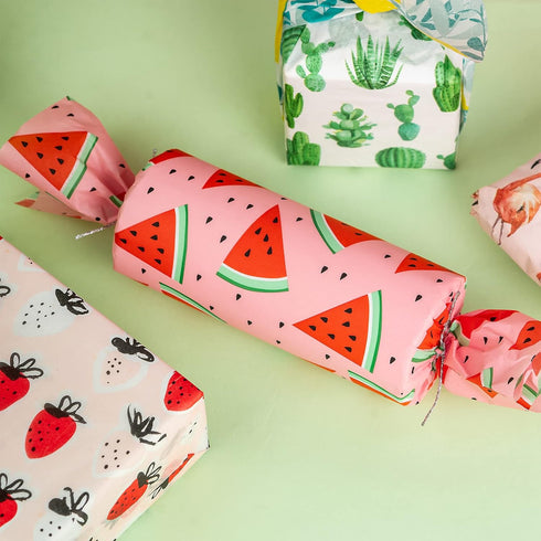 WRAPAHOLIC Wrapping Tissue Paper - 60 Sheets 14 x 20 Inch Fruit and Flamingo Tissue Paper Bulk for Gift Wrapping, Arts & Crafts, Packing and Decor...