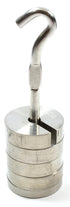Eisco Labs Stainless Steel Mass and Hanger Set - 4 Slotted 50g Weights and Hanger, Total 250g...