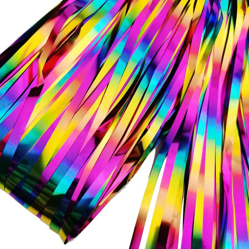 2 Packs Rainbow Party Decorations, Rainbow Foil Fringe Curtain Neon Backdrop Metallic Tinsel Photo Booth Props for Birthday Gay Pride Day Bachelor...