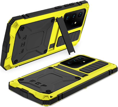 Galaxy S22 Ultra Rugged case,Metal Bumper Built-in Screen Protector&Stand,Waterproof, dustproof and Drop-Proof,Heavy Duty Rugged Military Cover (Y...