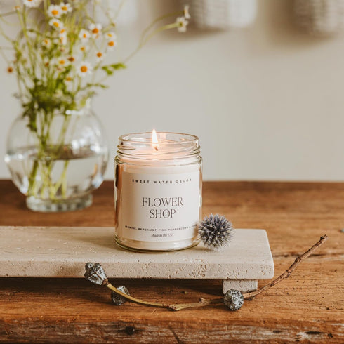 Sweet Water Decor Rose Candle - Jasmine Candle with Pink Peppercorn Scent - Rose Scented Candles 100% Cotton Wick - Bergamot Candle with 40 Hours ...
