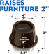 Slipstick CB654 2 Inch Lift Furniture Risers / Bed Risers, Adds 2" Height to Heavy Furniture or Beds (Set of 4) Supports 2,000 lbs,Chocolate/Dark ...