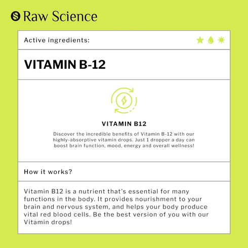 Vitamin B12 Liquid Drops Sublingual 5000mcg, Methyl & Methylcobalamin Supplements for Women and Men, Mood & Energy Booster, Methylated B 12 for Me...