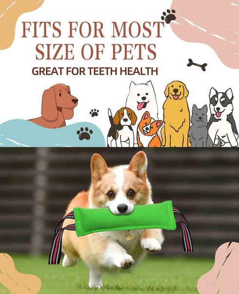 Tug Toy for Dogs with 2 Strong Red Band Handles,Durable Training Equipment Puppy to Large Dogs Interactive Toy,Best for Tug of War Pull Indestruct...