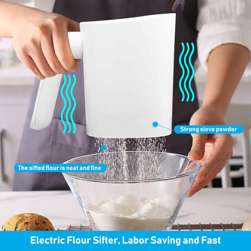Electric Flour Sifter, Battery Operated Flour Sieve for Baking, Handheld Cooking Baking Tool for Cooking, Pastry Baking Kitchen Utensil DIY...
